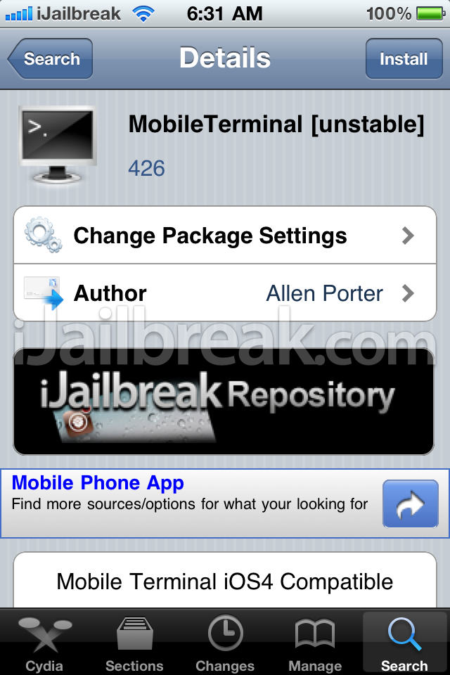 Ipod Touch V4. V4.2.6 to our Repository.