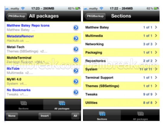 PkgBackup Cydia app how to part 2