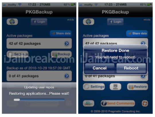 PkgBackup Cydia app how to part 3