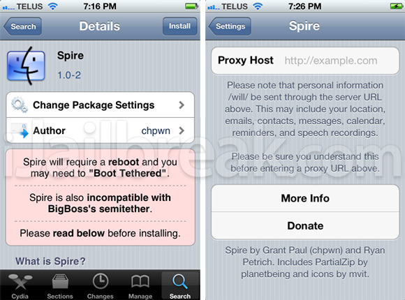 Spire Cydia tweak