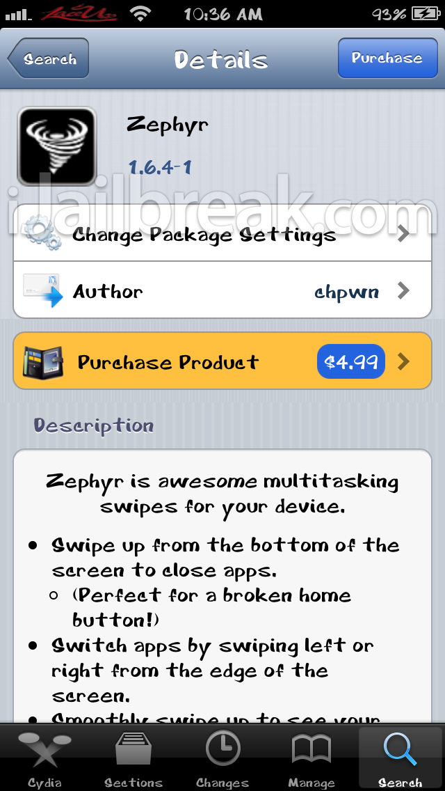 Zephyr Cydia Tweak-iJailbreak