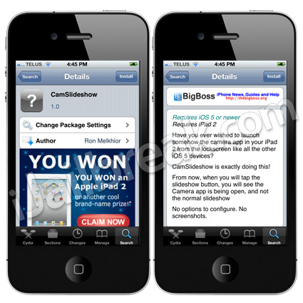 CamSlideshow Cydia Tweak