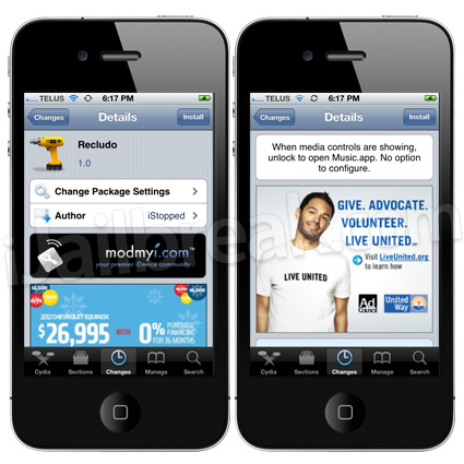 Recludo Cydia Tweak