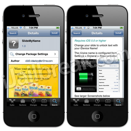 SlideMyName Cydia Tweak