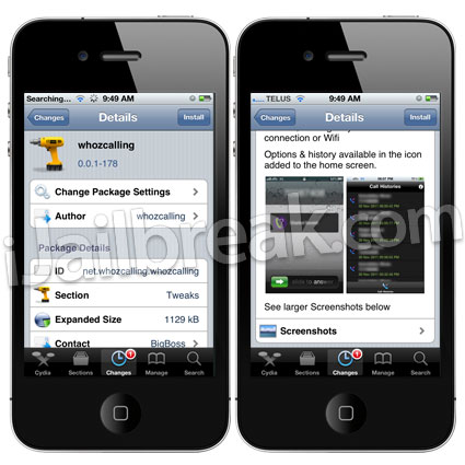 Whozcalling Cydia tweak