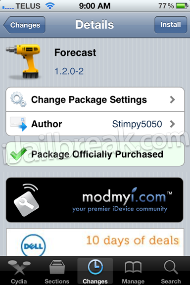 Forecast Cydia Tweak