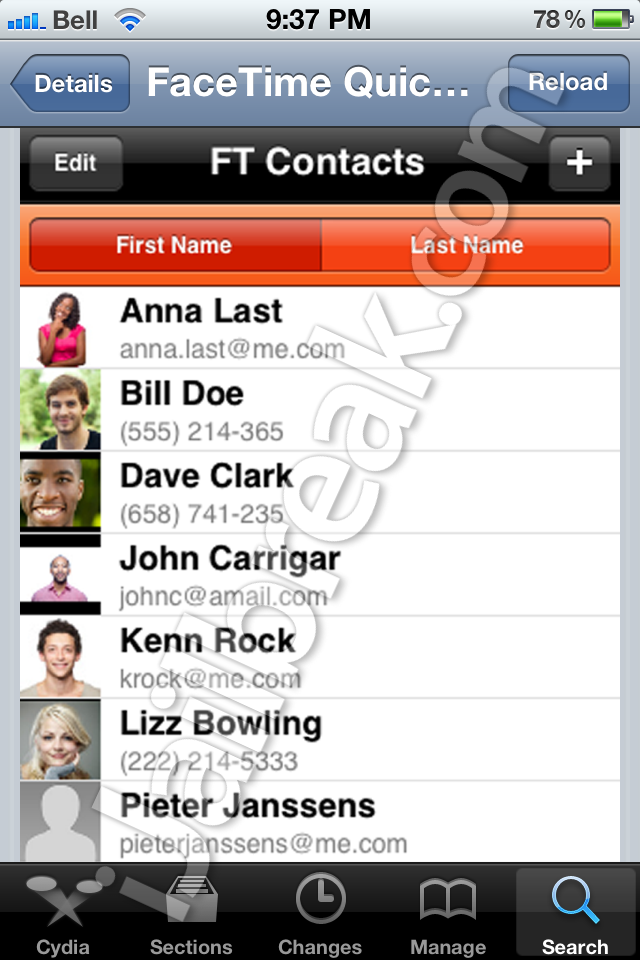 FaceTime QuickPick Cydia Tweak