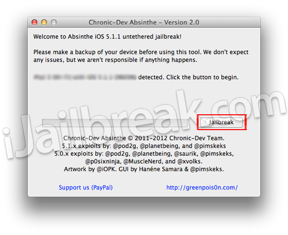 Absinthe 2.0 iOS 5.1.1 Untethered Jailbreak Mac OS X