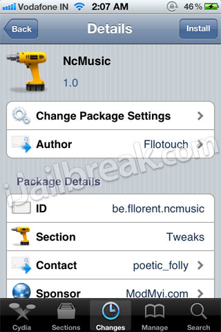 NcMusic Cydia Tweak