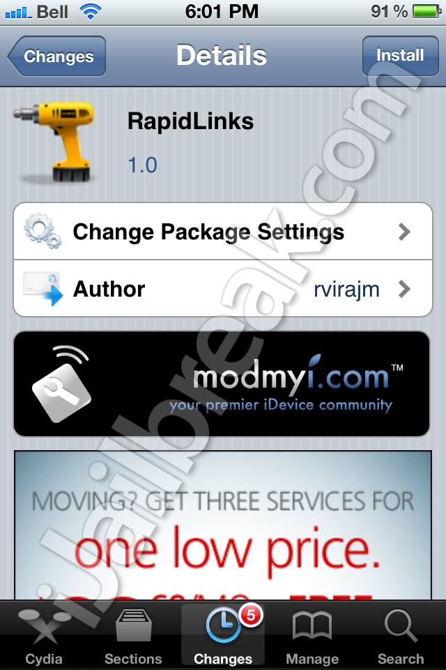 RapidLinks Cydia Tweak Review