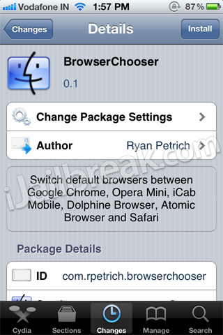 BrowserChooser Cydia Tweak