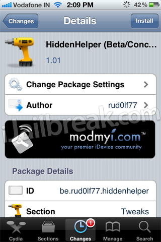 HiddenHelper Cydia Tweak