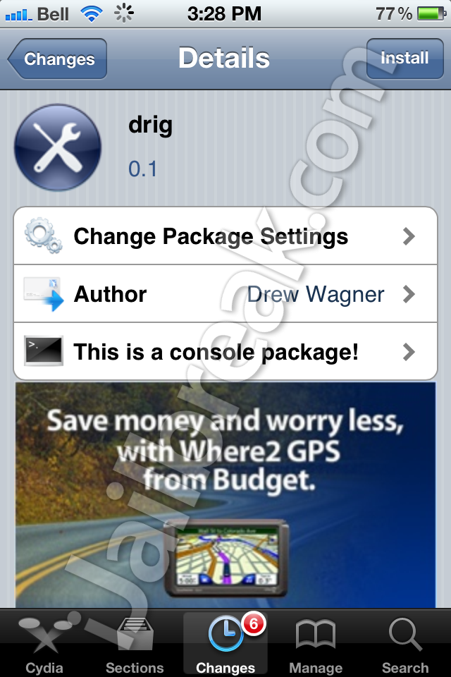 DRIG Cydia Tweak