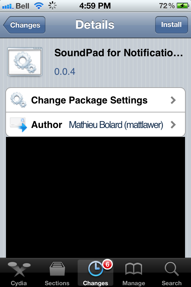 SoundPad for Notification Center Cydia Tweak