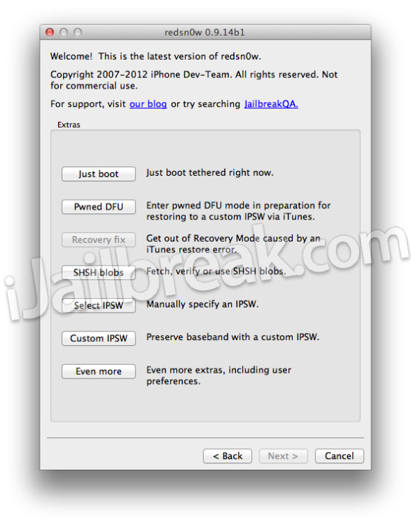RedSn0w 0.9.14b1 06.15.00 Baseband Downgrade