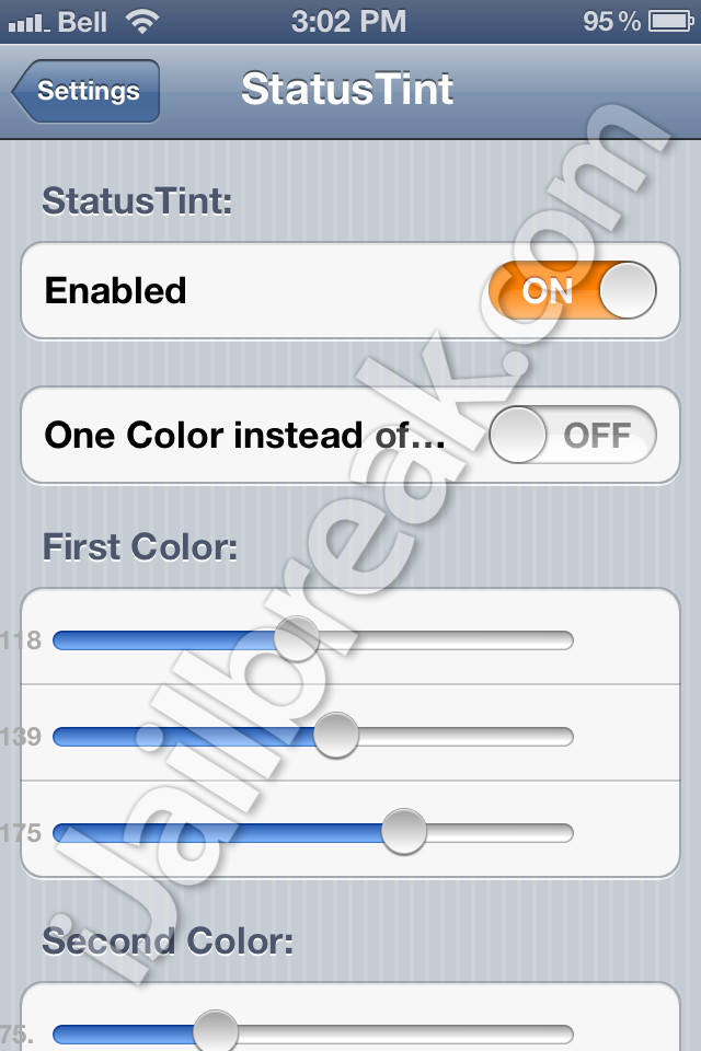 StatusTint Cydia Tweak