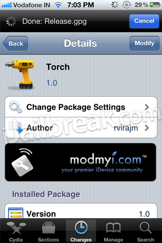 Torch Cydia Tweak