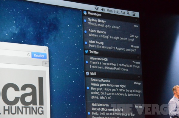 WWDC 2012 Notification Center Mountain Lion