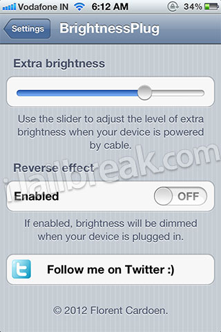 BrightnessPlug Cydia Tweak