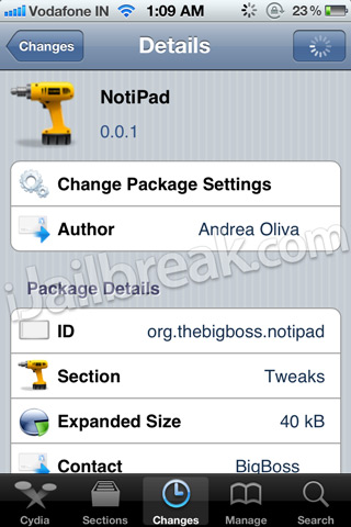 NotiPad Cydia Tweak