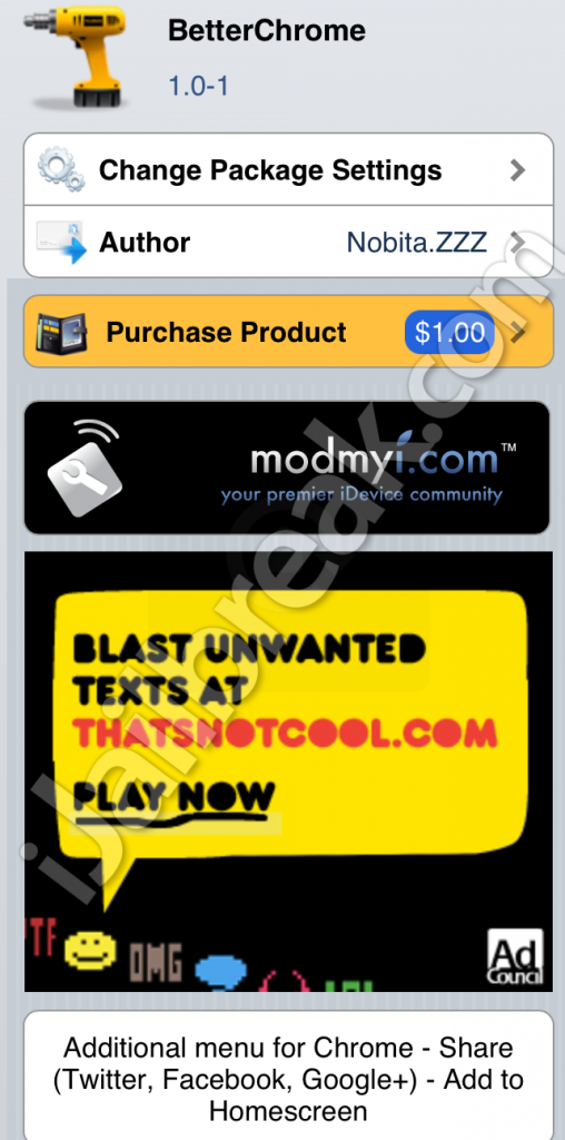BetterChrome Cydia Tweak