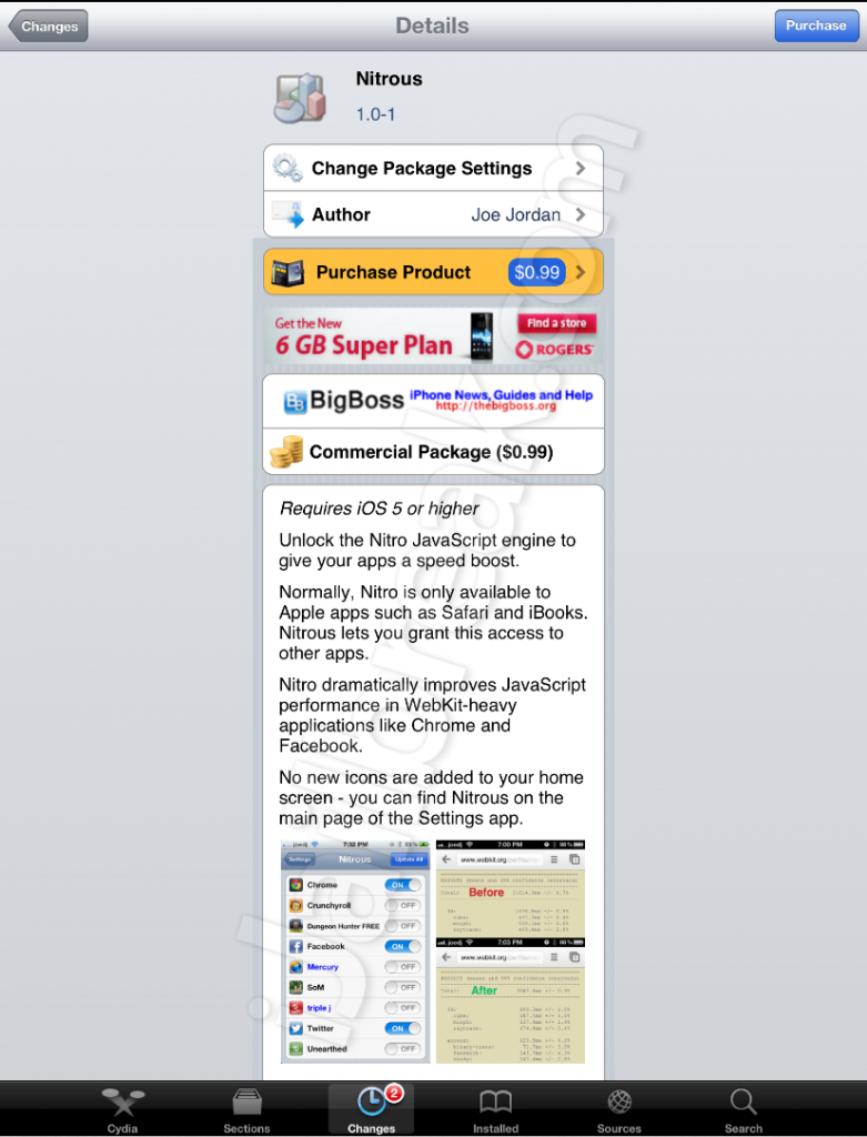 Nitrous Cydia Tweak iOS