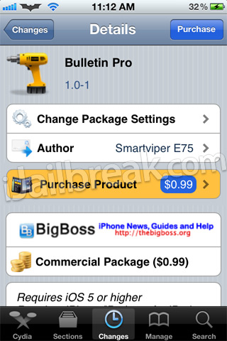 Bulletin Pro Cydia Tweak