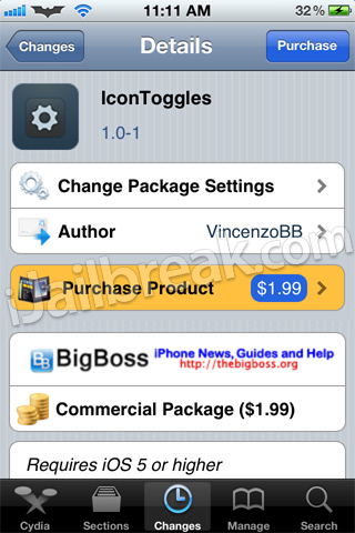 IconToggles Cydia Tweak