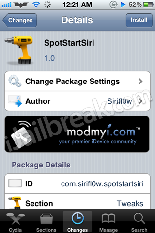 SpotStartSiri Cydia Tweak