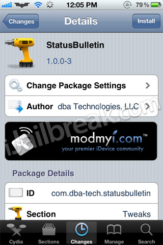 StatusBulletin Cydia Tweak