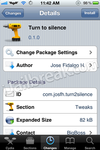 Turn To Silence Cydia Tweak