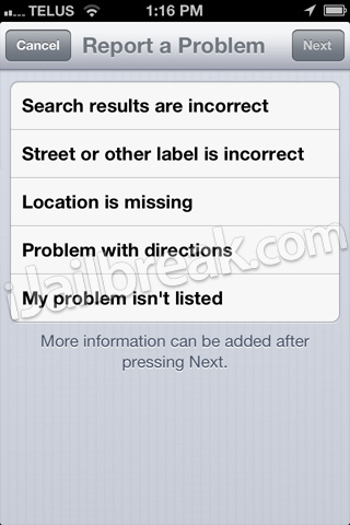 How To Report Problem With iOS 6 Maps App