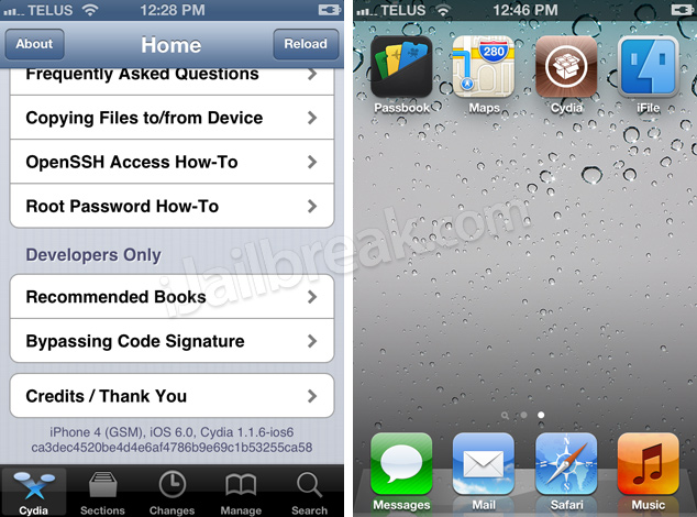 Jailbreak iOS 6 Public And Install Cydia