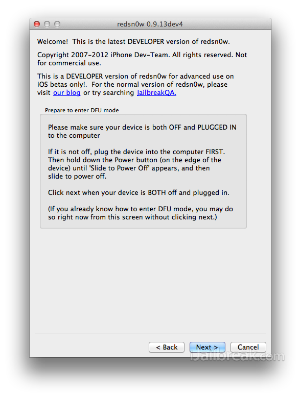 RedSn0w 0.9.13dev4 Mac OS X How To