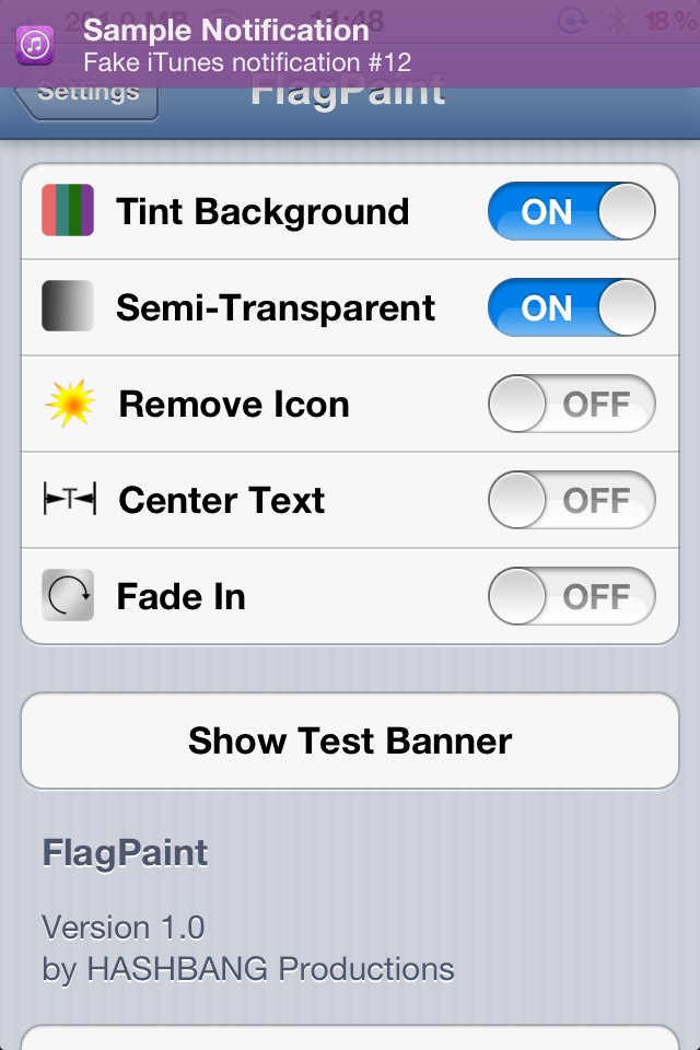 FlagPaint Colors Notification Banners To Match The App Icons [Cydia Tweak]