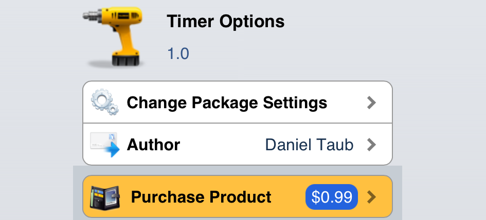 Cydia Timer Options