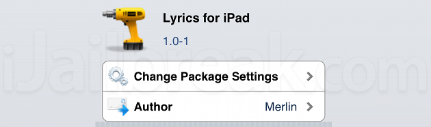 Lyrics For iPad iOS Cydia Tweak