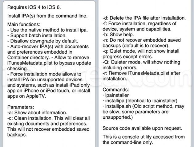 IPA Installer Console Cydia Utility