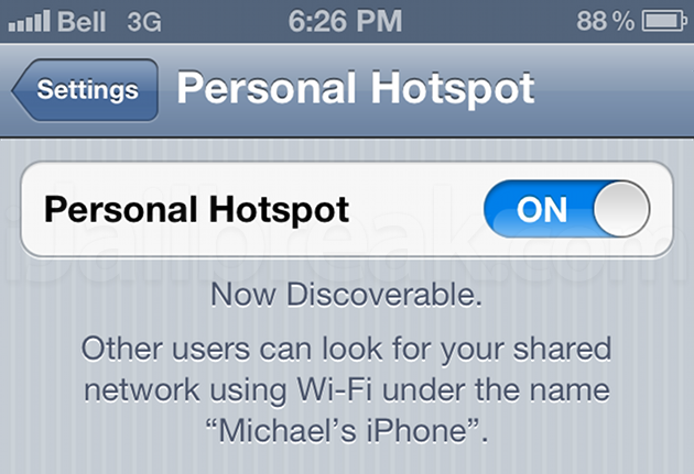 Personal Hotspot