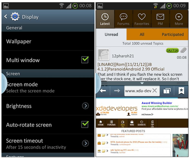 Multi-Window Galaxy S II