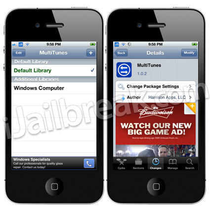 MultiTunes Cydia Tweak