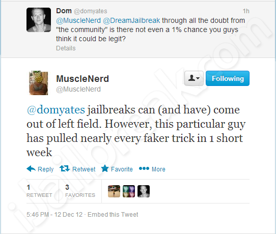 MuscleNerd Dream Jailbreak iPhone 5 Jailbreak On iOS 6 / iOS 6.0.1 Untethered By Dream JB