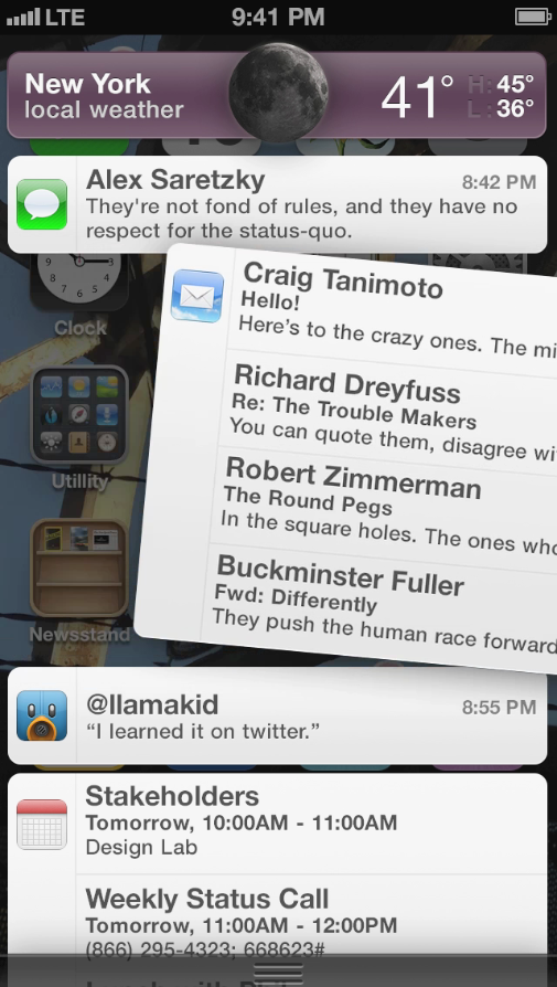 The Notification Center Redesigned: Alex Saretzky Concept