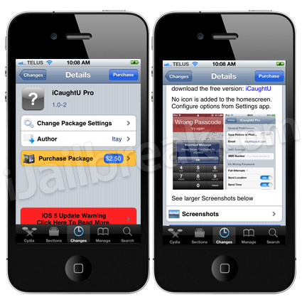 iCaughtU Cydia Tweak