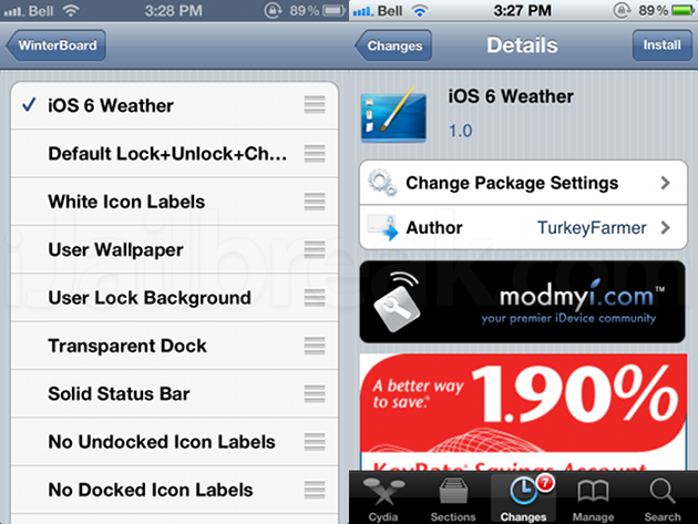 iOS 6 Weather Cydia Theme