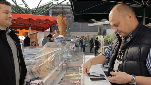 PayPal Chip And Pin Ice-cream salesman Mark Thomas will be one of the first to try the machine.
