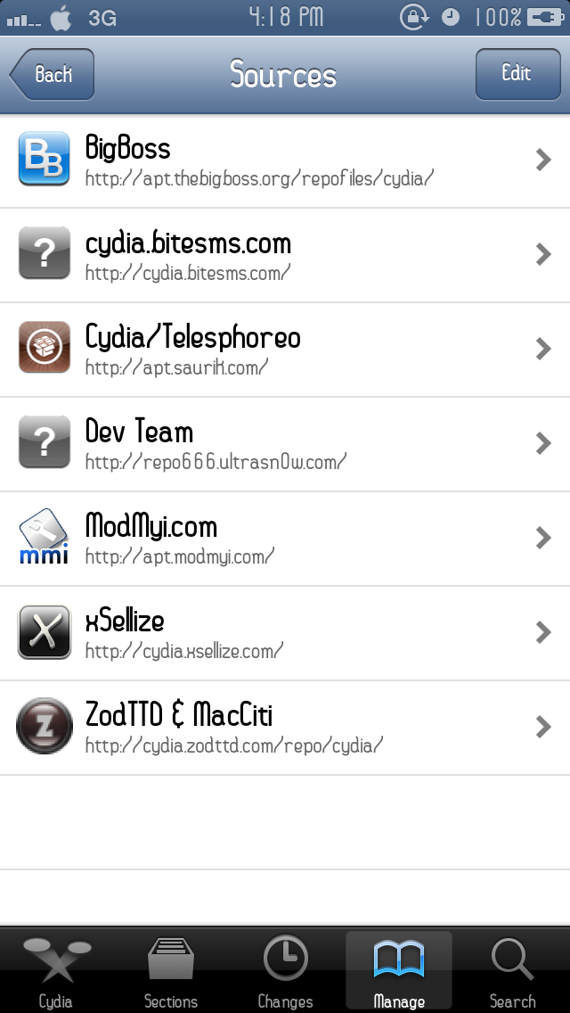 Cydia sources