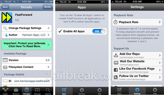 FastForward Cydia Tweak