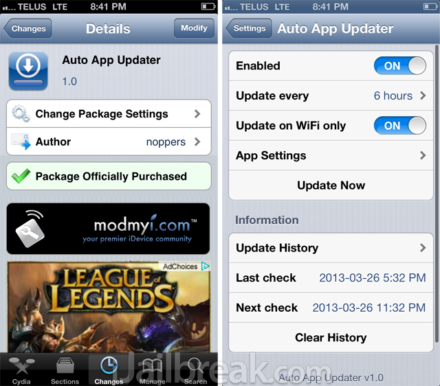 Auto App Updater Cydia Tweak