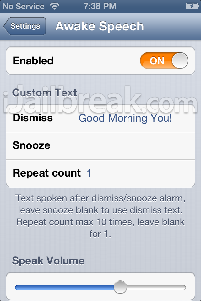 Awake Speech Jailbreak Tweak iJailbreak